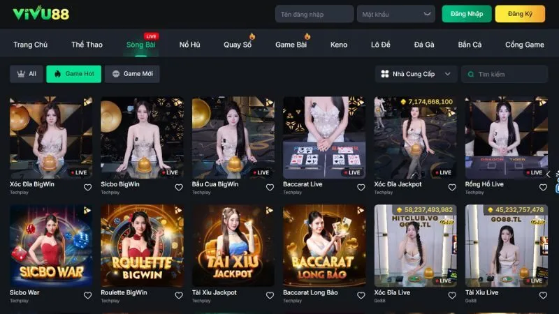 Live Casino đỉnh cao, hấp dẫn