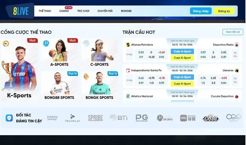 Sảnh cược bóng đá 8live